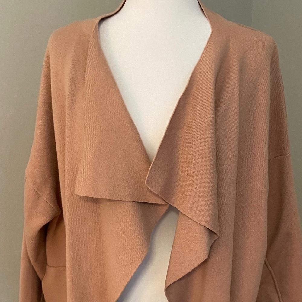Elegant Tan Women's Cape Coat - Picture 6 of 10